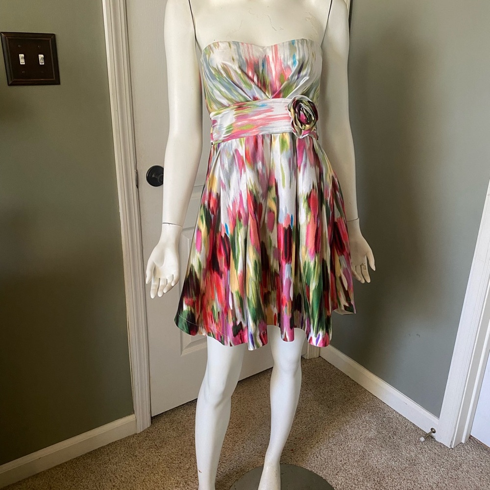 Multicolor Strapless Dress
